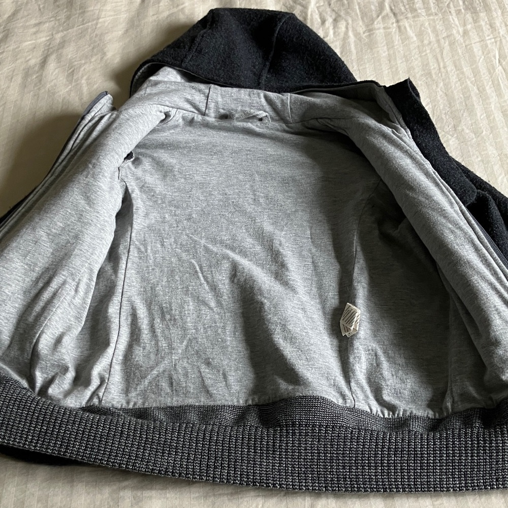 Kids Charcoal 100% Virgin Wool Disana Hooded Jacket - Picture 7 of 14